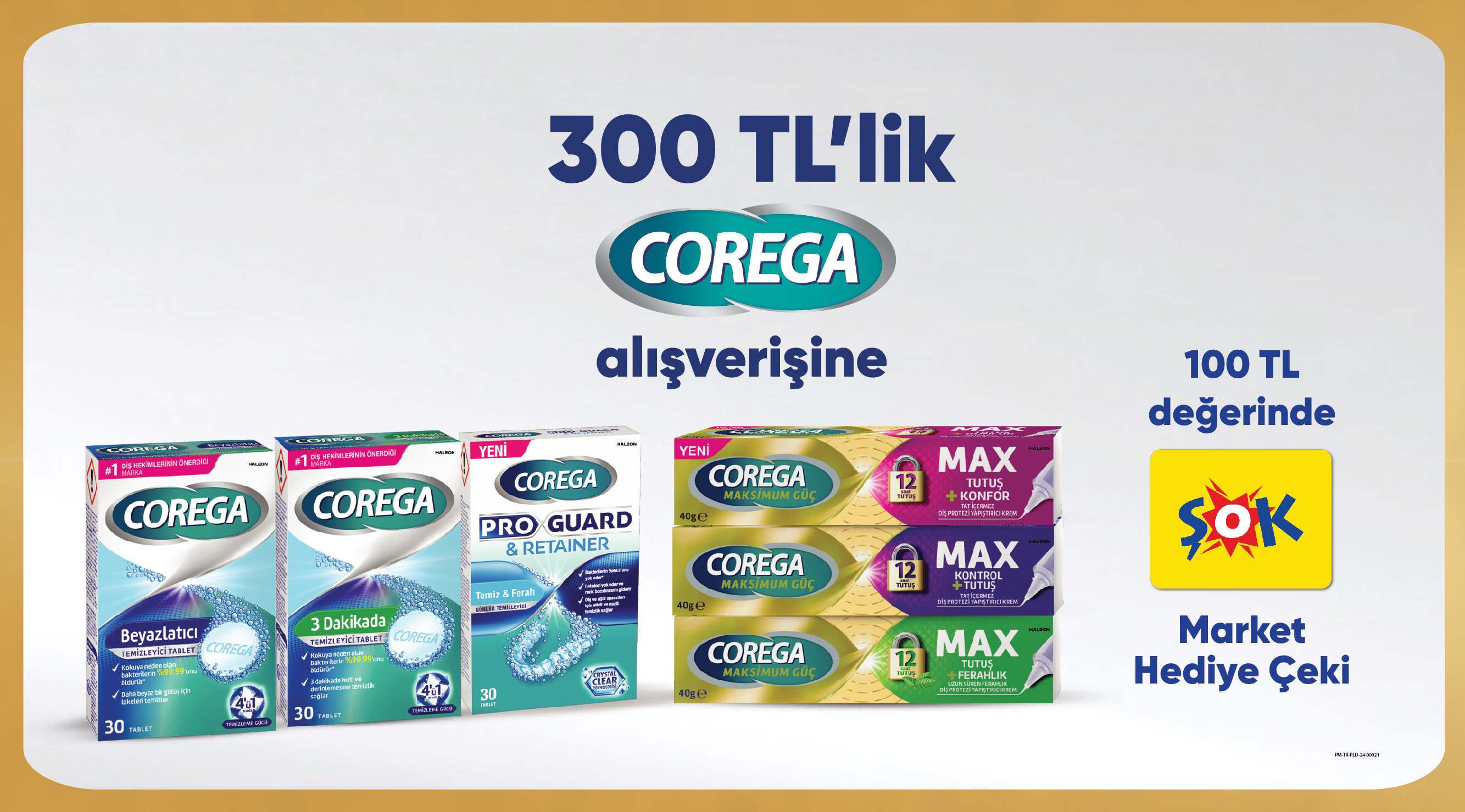 300 TL ve üzeri Corega Alışverişinize kampanyası