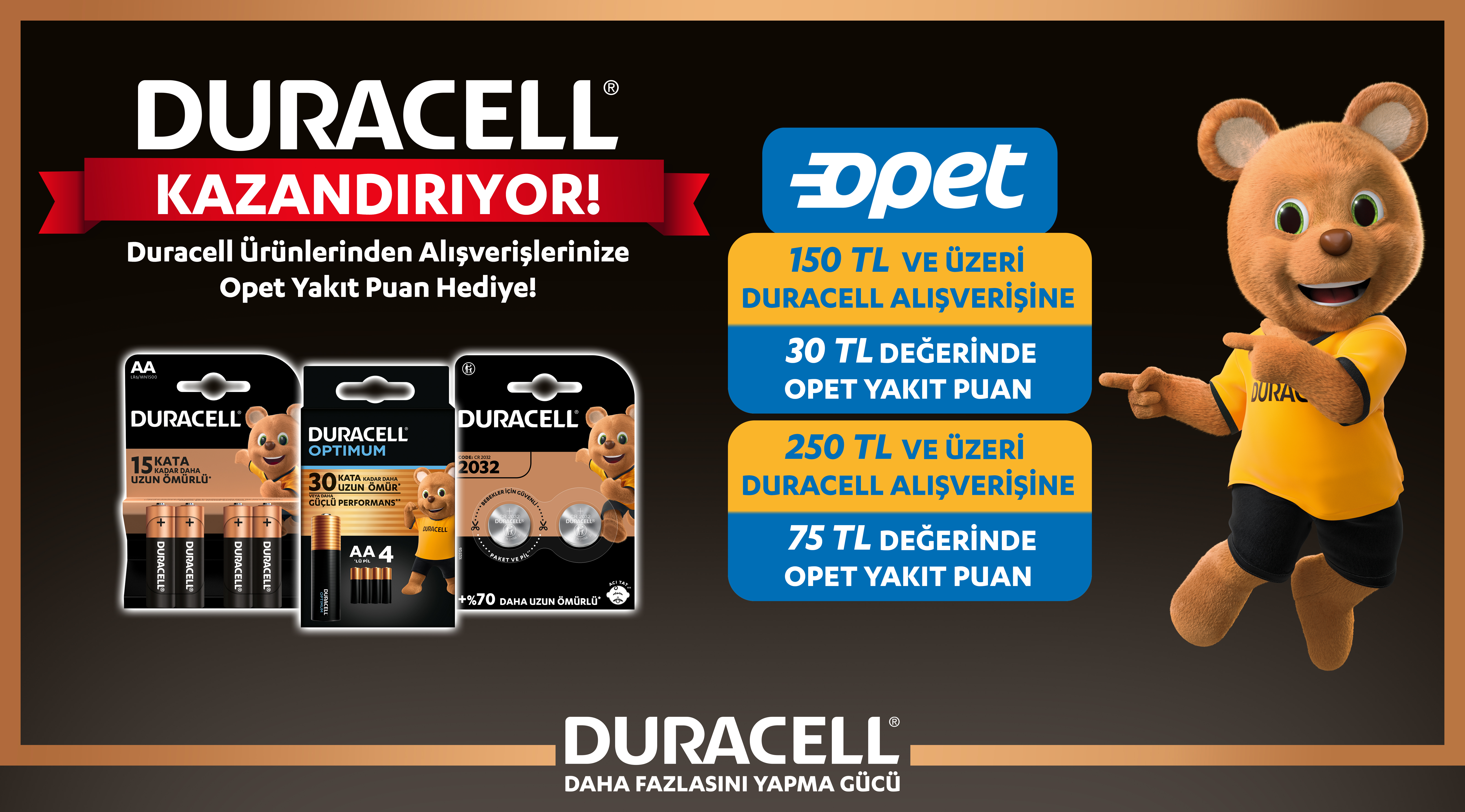 Duracell Alışverişinize OPET YAKIT PUAN kampanyası