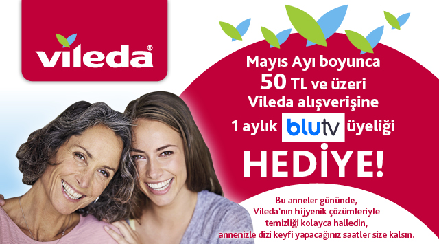 50 TL ve Üzeri Vileda Alışverişinize 1 AYLIK BLUTV kampanyası