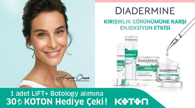 1 Adet Diadermine Botology ve Lift Alışverişinize 30 TL KOTON HEDİYE ÇEKİ kampanyası