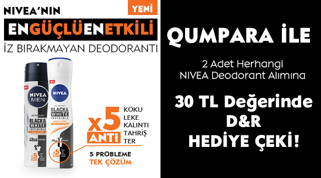 2 Adet Nivea Deodorant Alışverişinize kampanyası