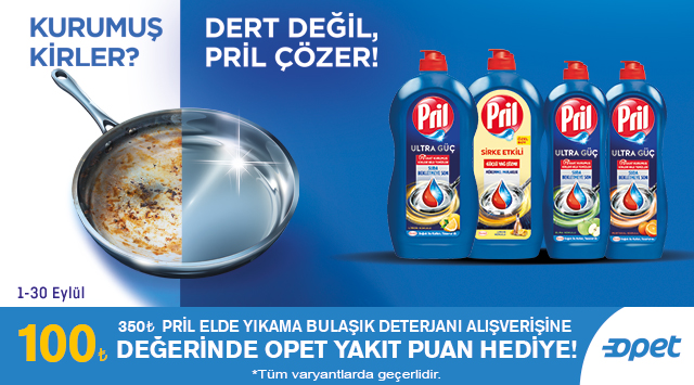 350 TL ve üzeri Pril Elde Yıkama Alışverişinize kampanyası