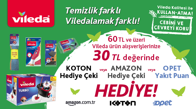 60 TL ve üzeri Vileda Alışverişinize ÖDÜLÜNÜ SEN SEÇ! kampanyası