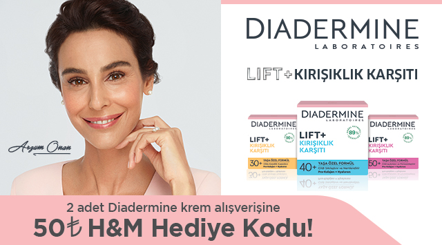 2 Adet Diadermine Krem Alışverişinize 50 TL H&M HEDİYE KART KODU kampanyası